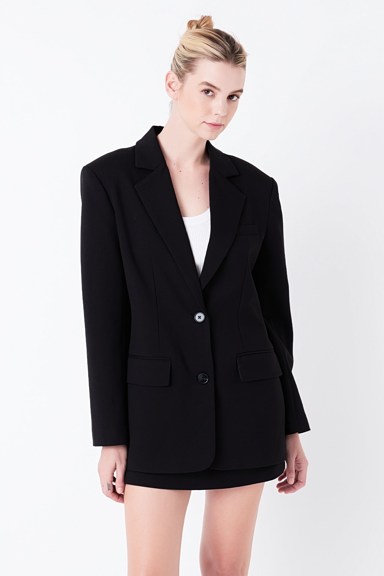 Oversized Notched Collar Blazer