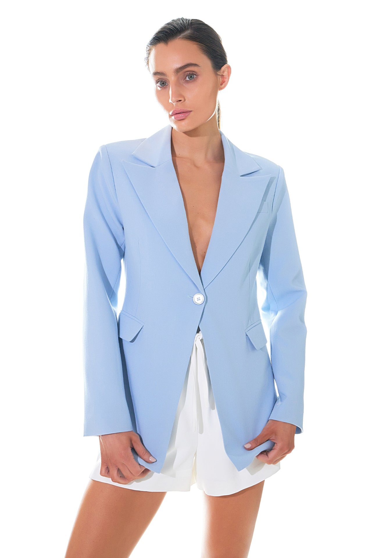 One Button Fitted Blazer