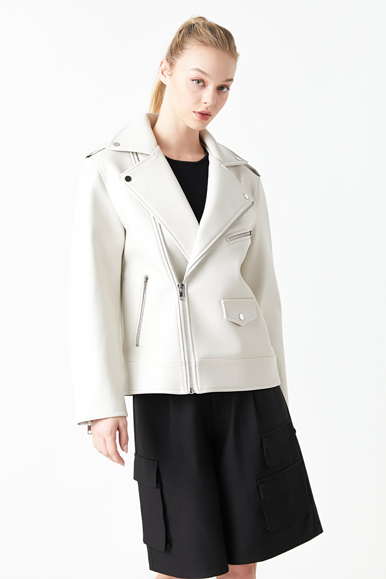 Faux Leather Biker Jacket