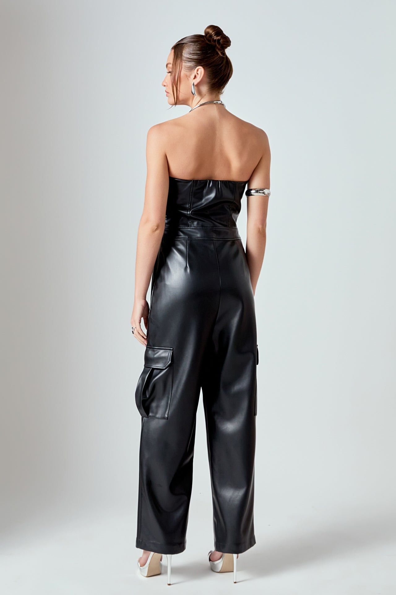 Tube Top Cargo Jumpsuit