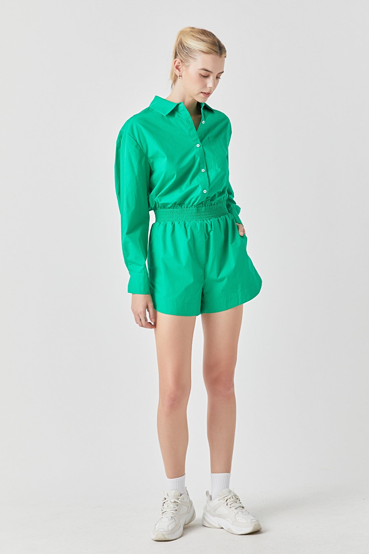 Oversized Shirt Romper