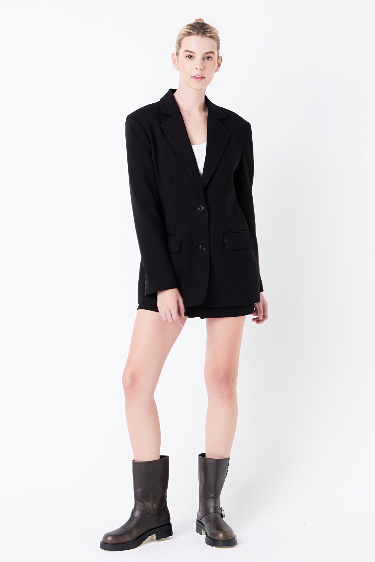 Oversized Notched Collar Blazer