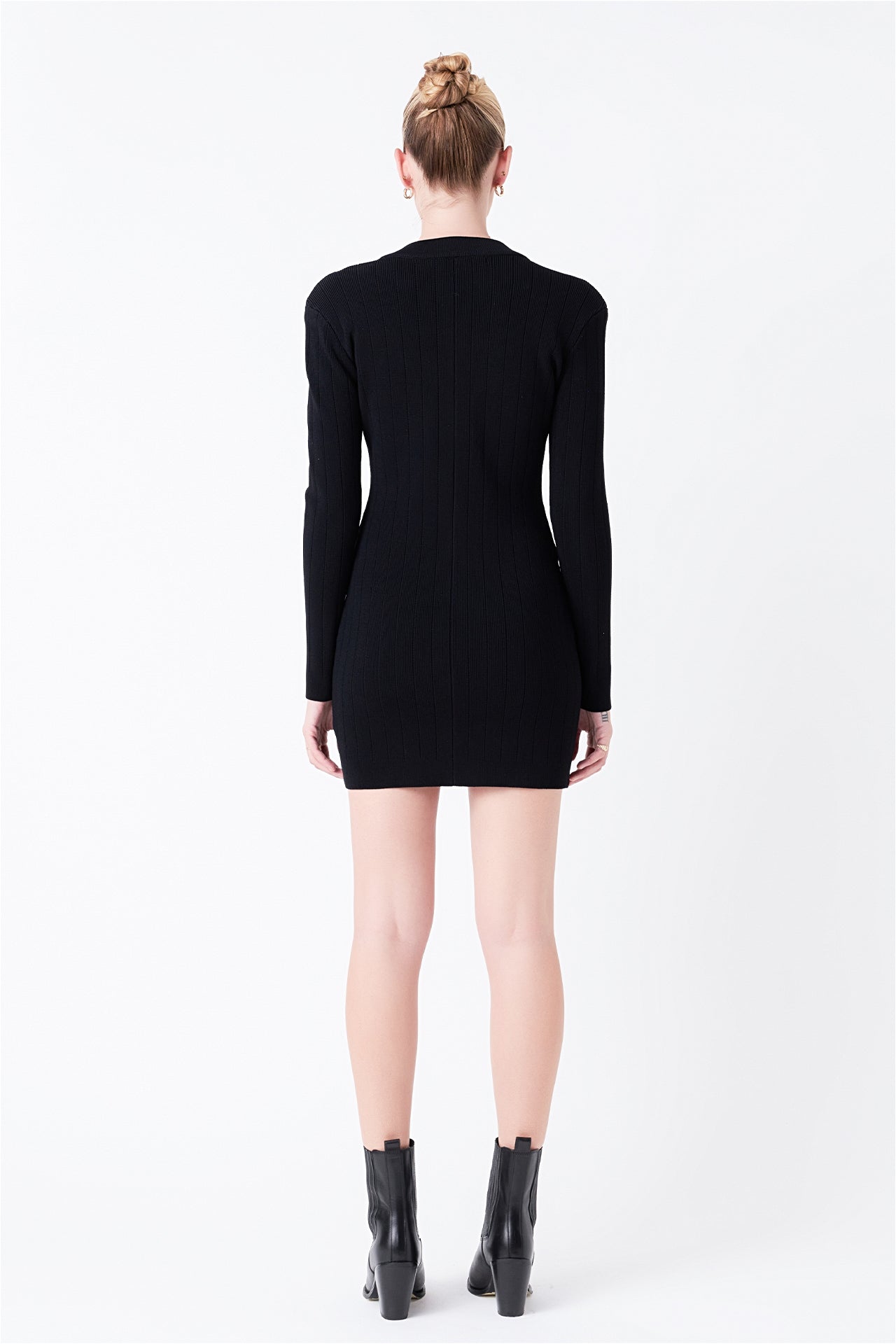 Power Shoulder Mini Knit Dress