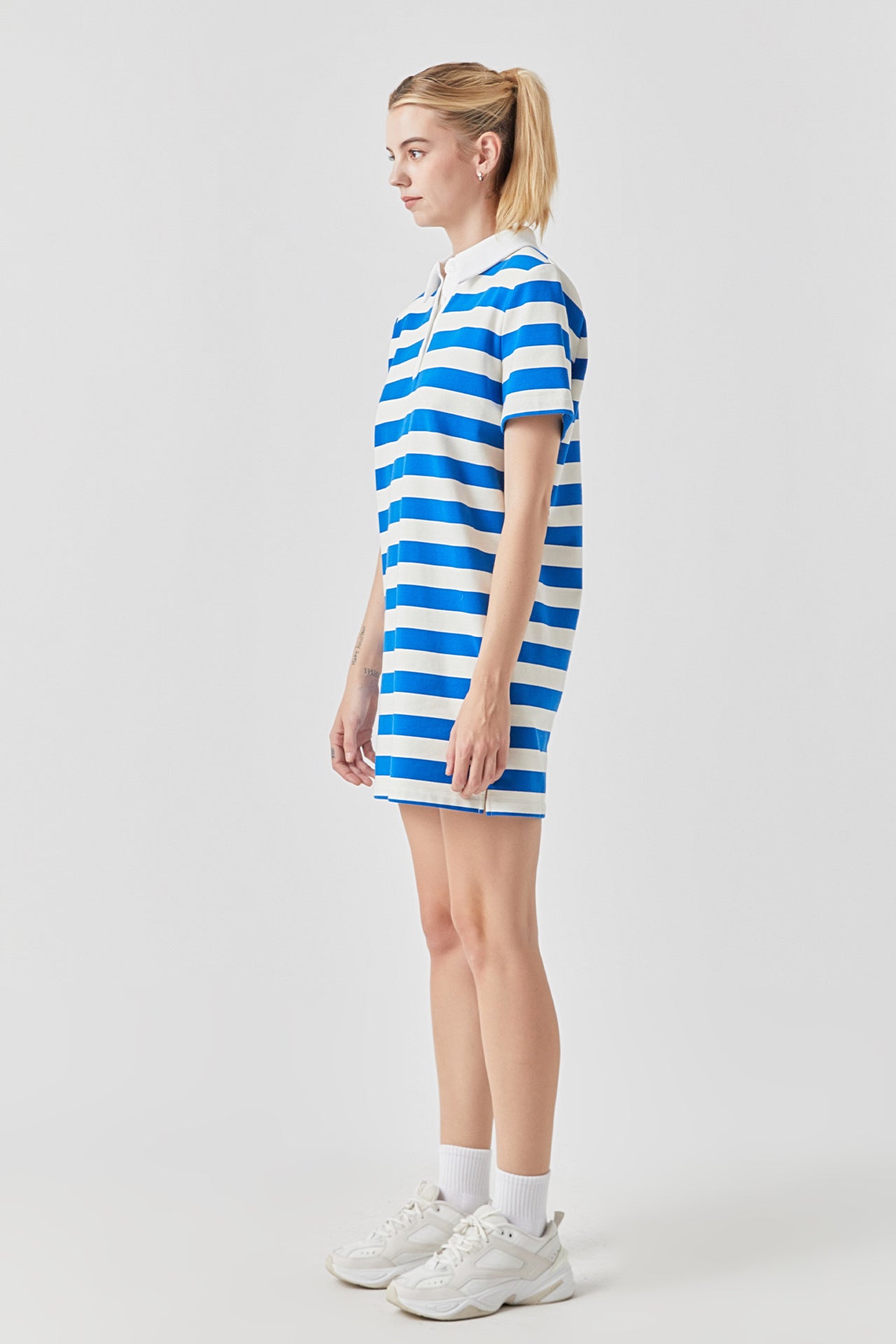Stripe Collar Mini Dress