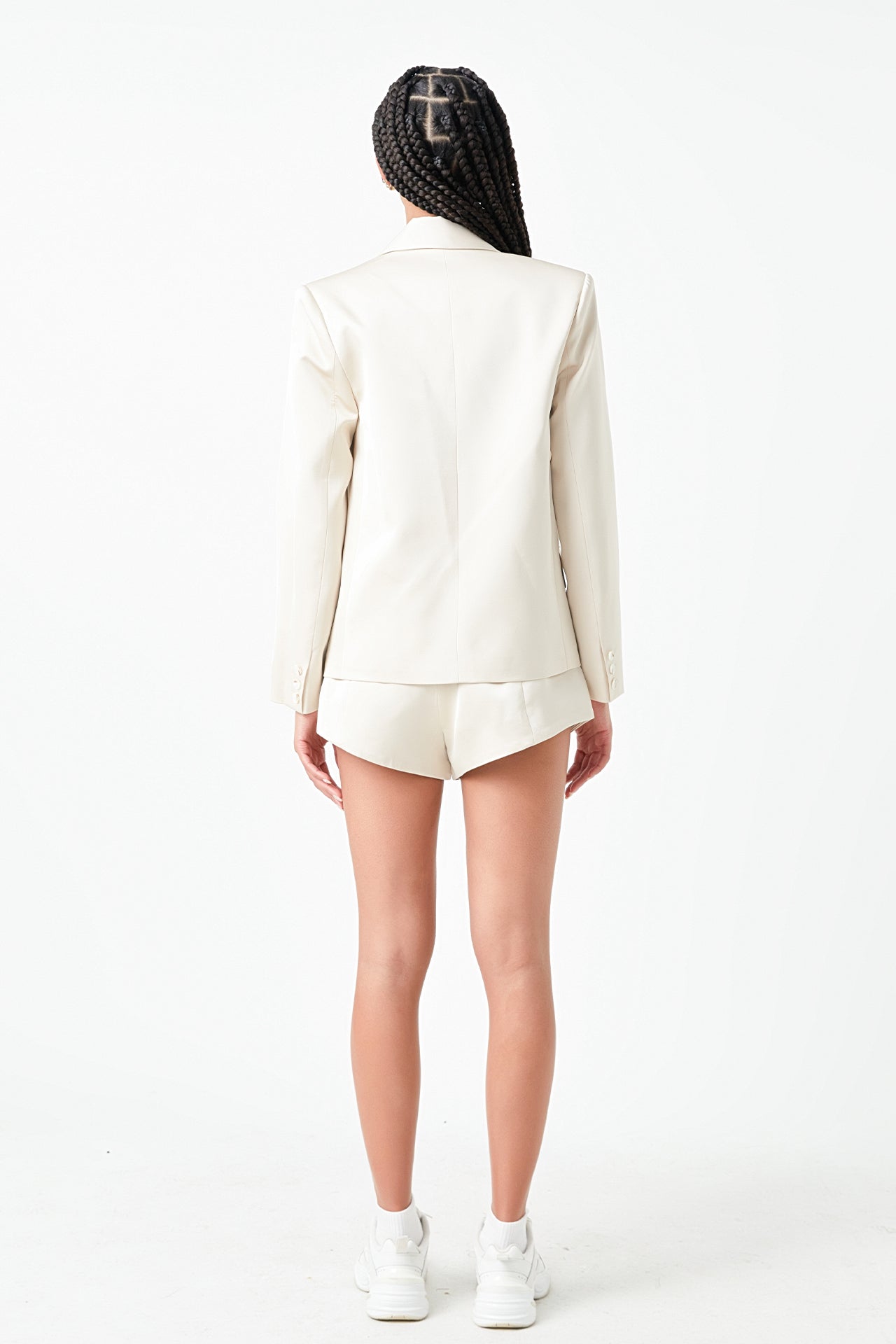 One Button Satin Blazer