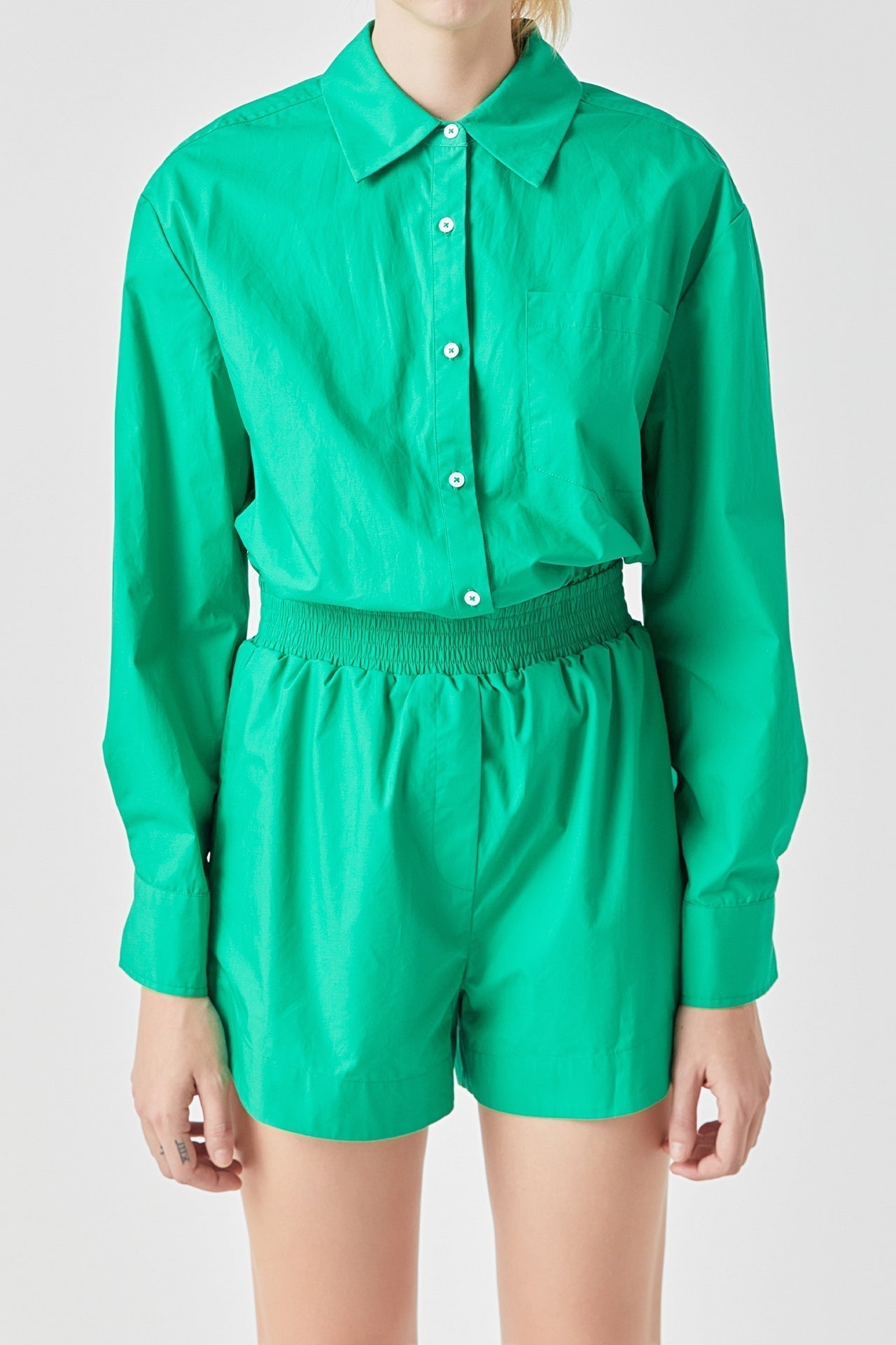 Oversized Shirt Romper
