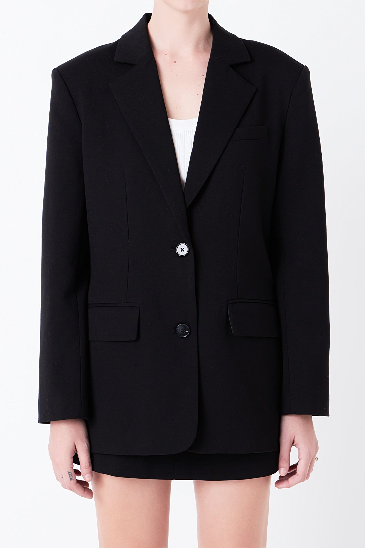 Oversized Notched Collar Blazer