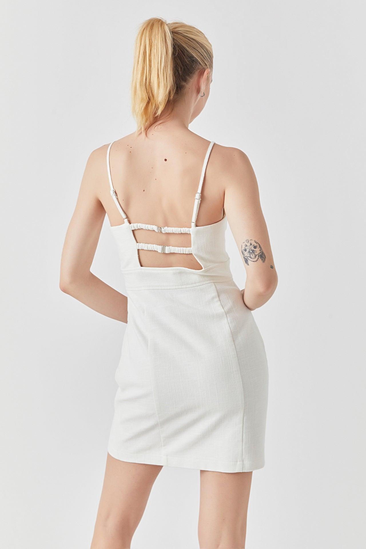 Double Elastic Strap Mini Dress