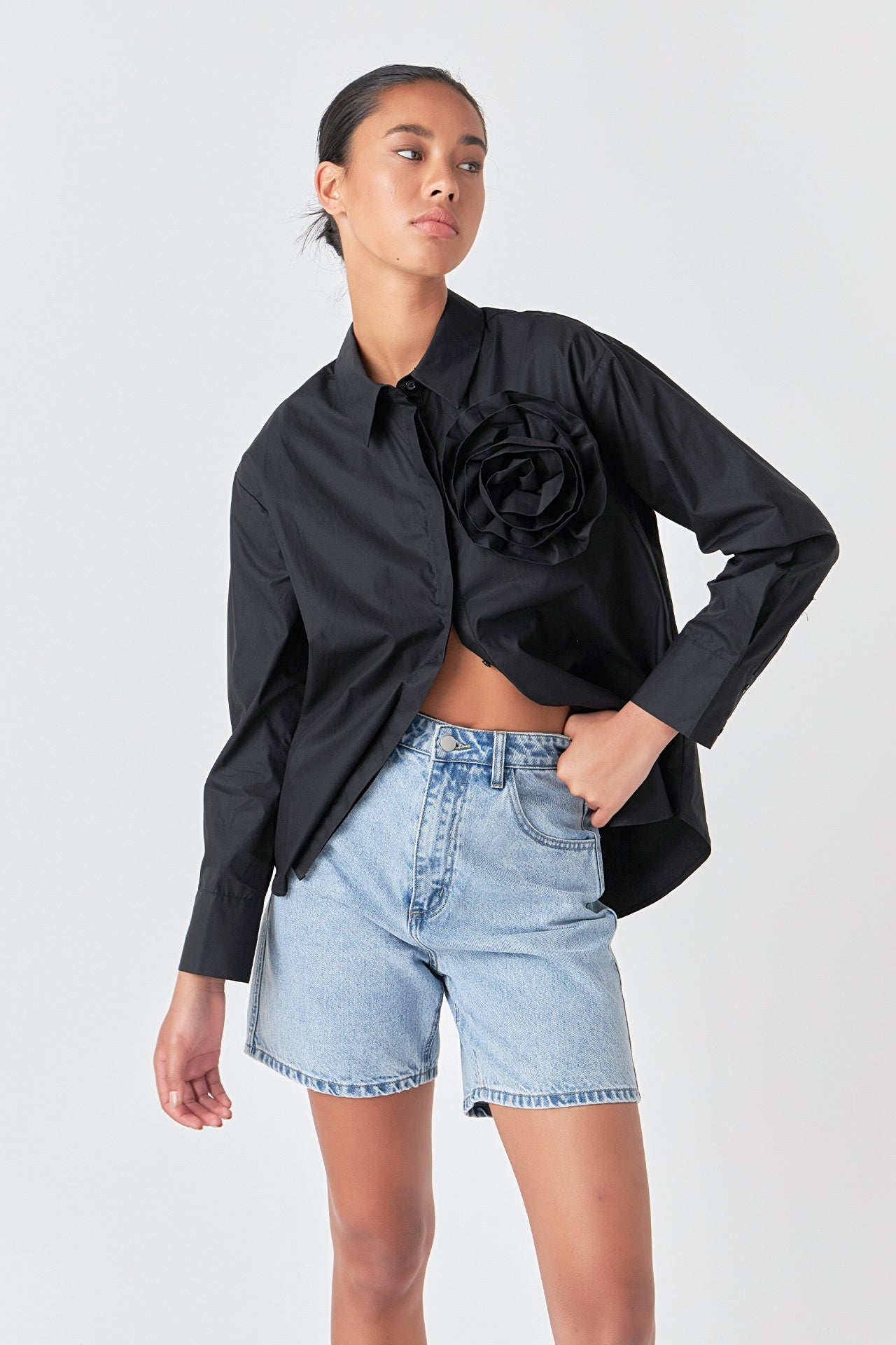 Flower Brooch Shirt