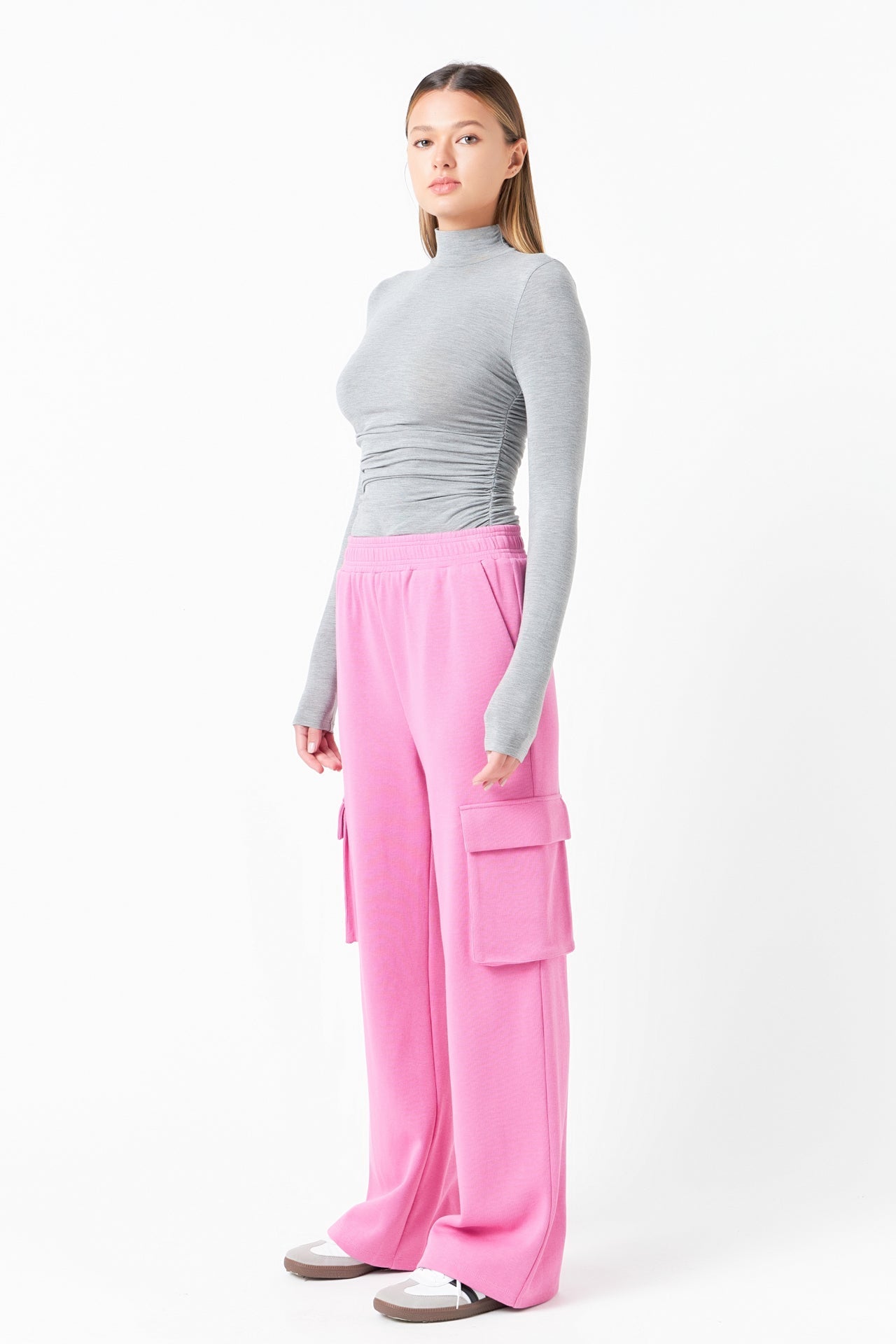 GREY LAB - Ruched Turtleneck Top - TOPS available at Objectrare