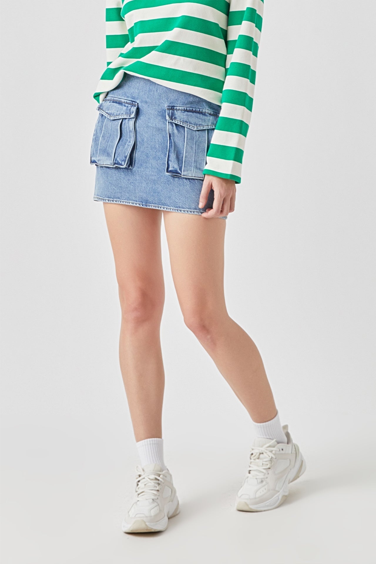 Pocket Denim Mini Skirt