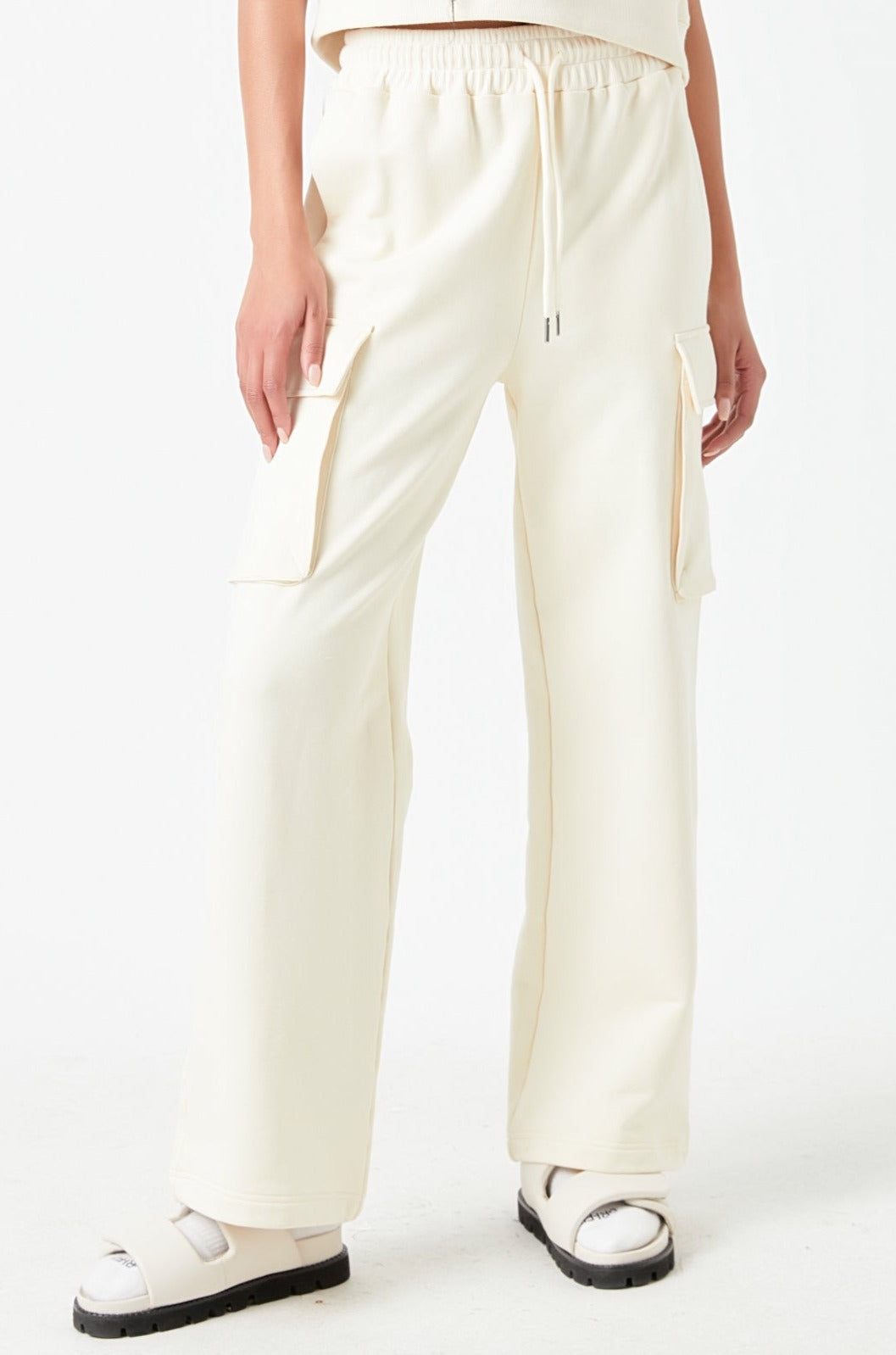 Flap Pocket Wide Sweatpants