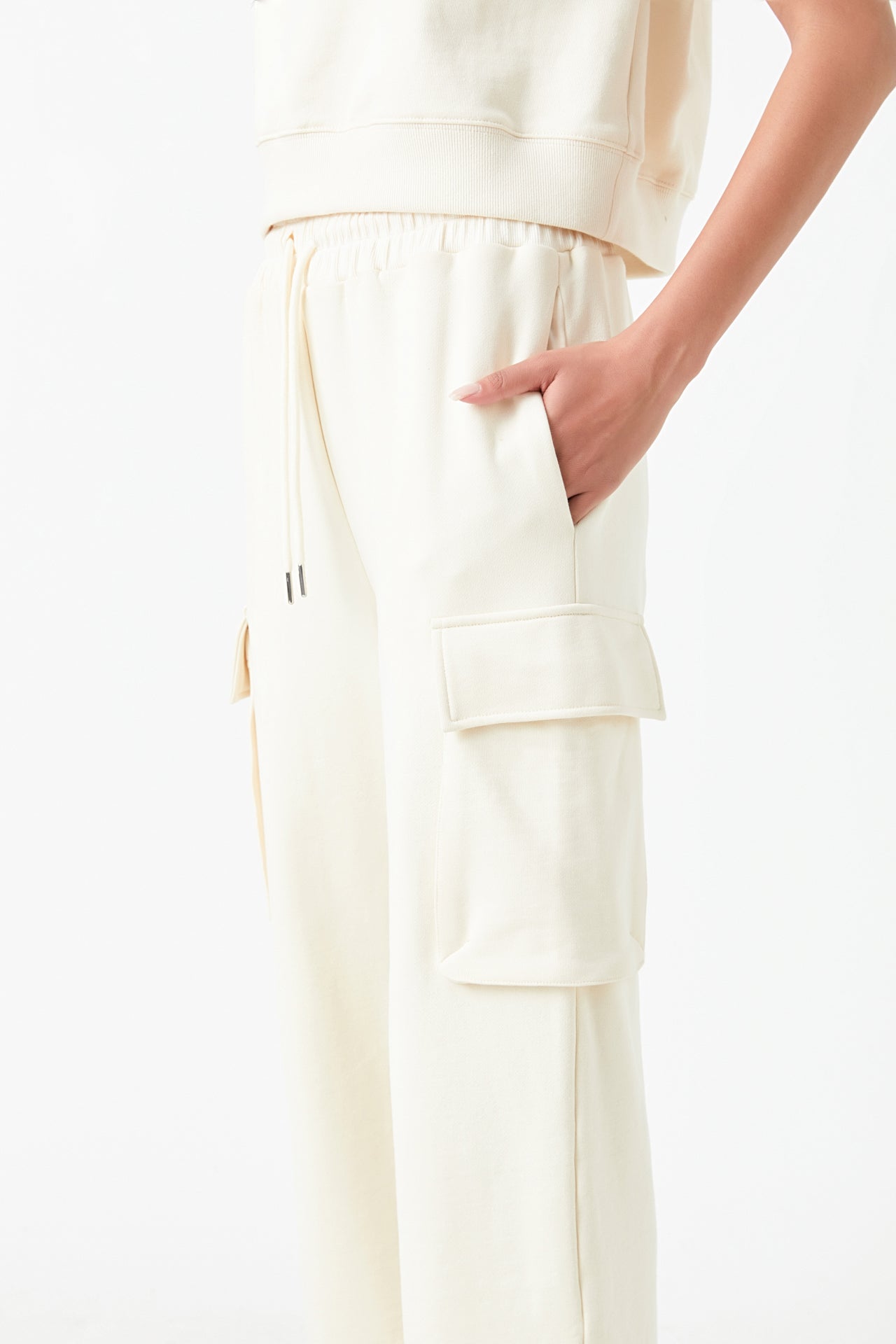 Flap Pocket Wide Sweatpants