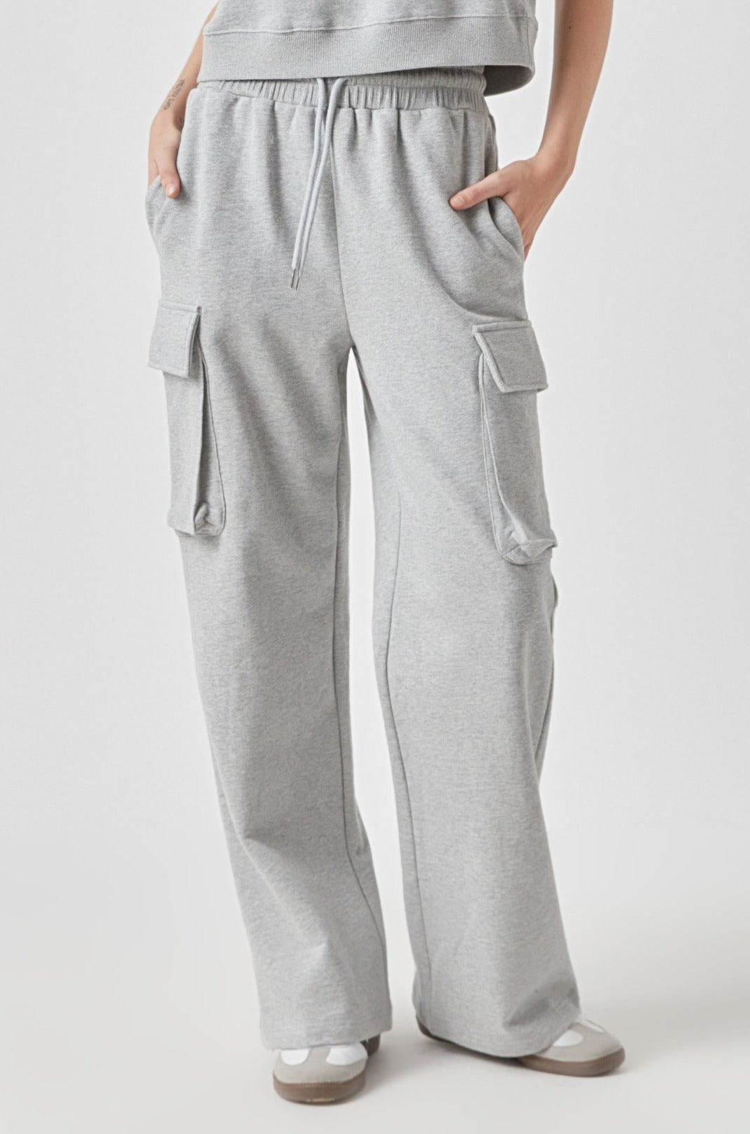 Flap Pocket Wide Sweatpants