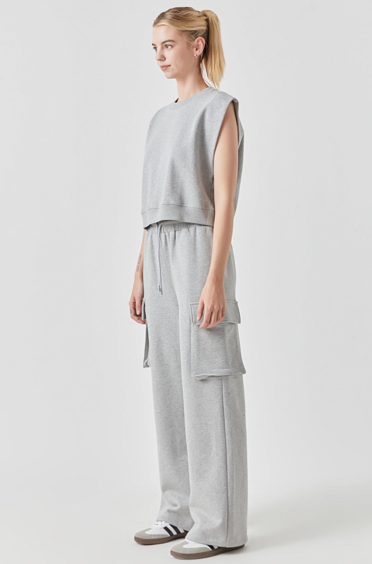 Flap Pocket Wide Sweatpants