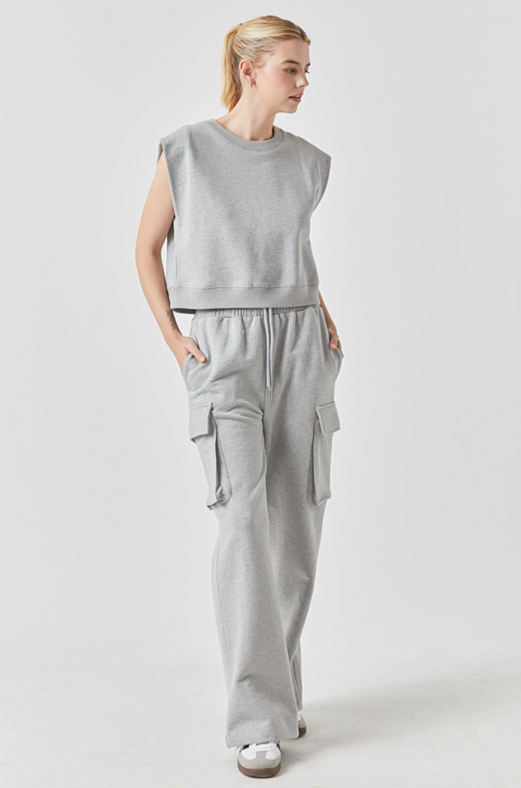 Flap Pocket Wide Sweatpants