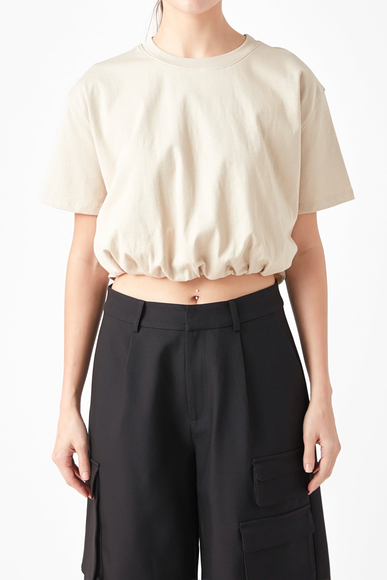 Cropped Top with Elastic Band