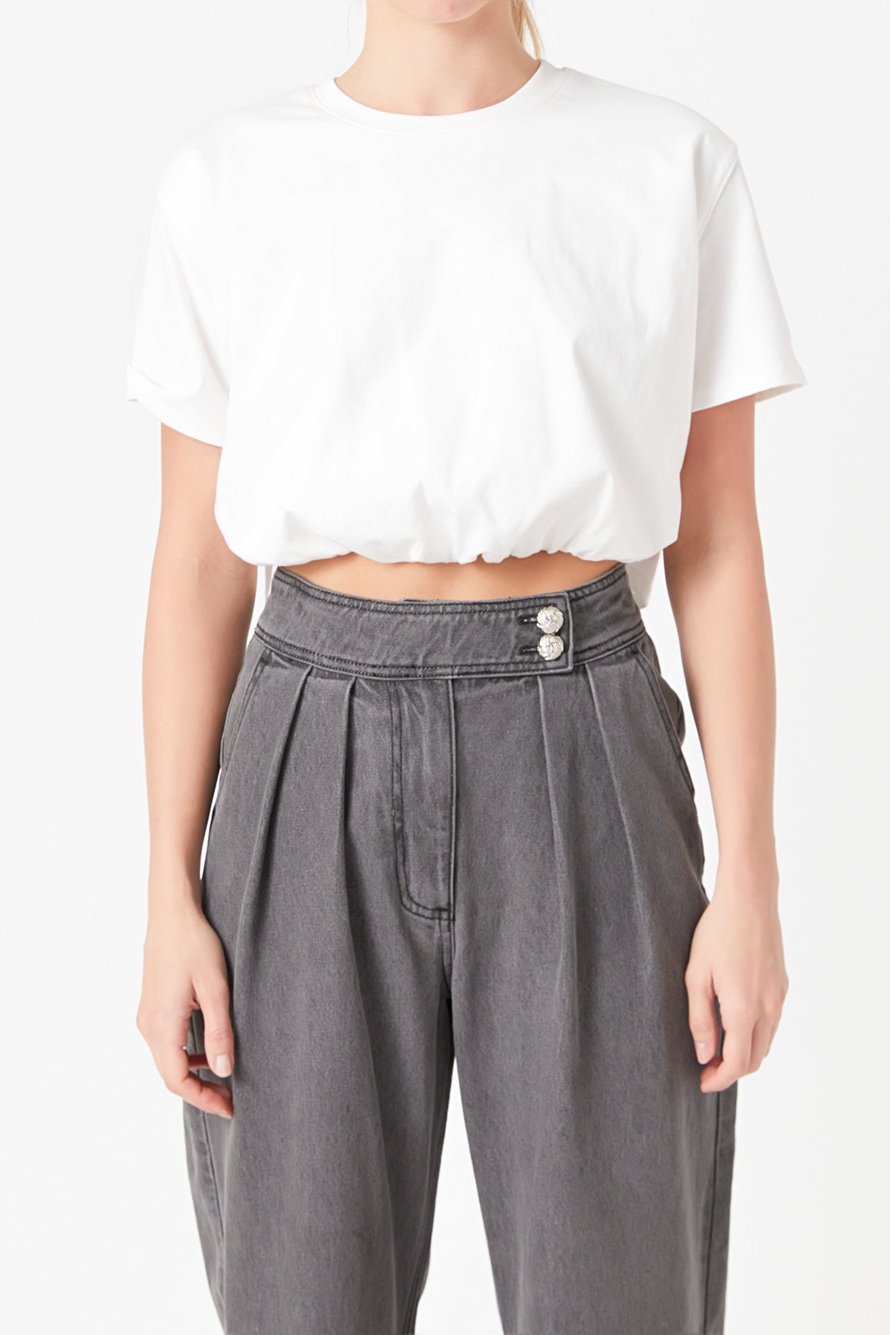 Cropped Top with Elastic Band