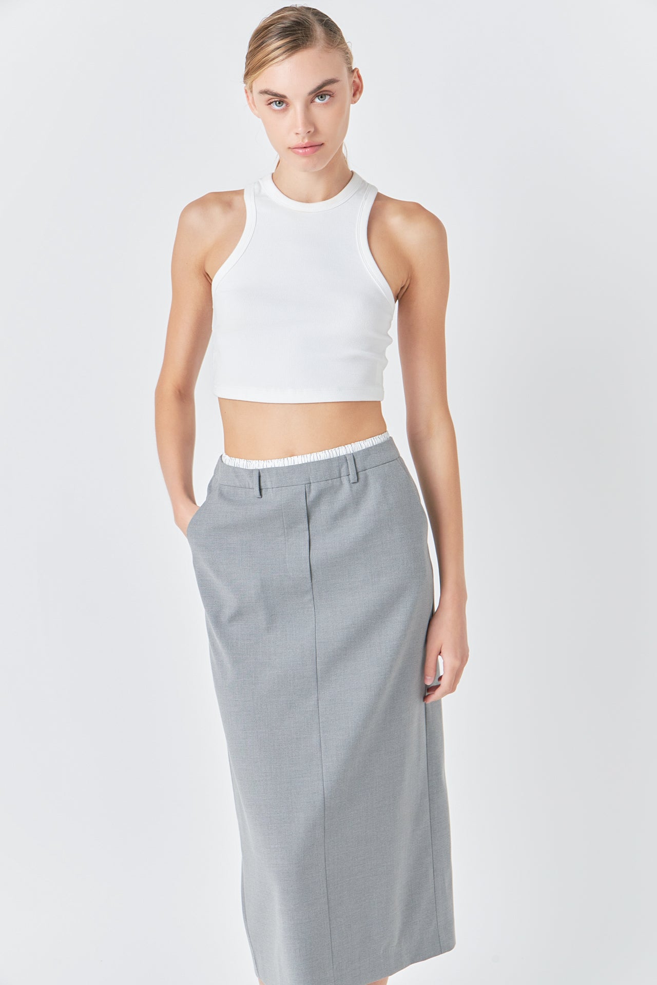 Boxer Waist Maxi Skirt