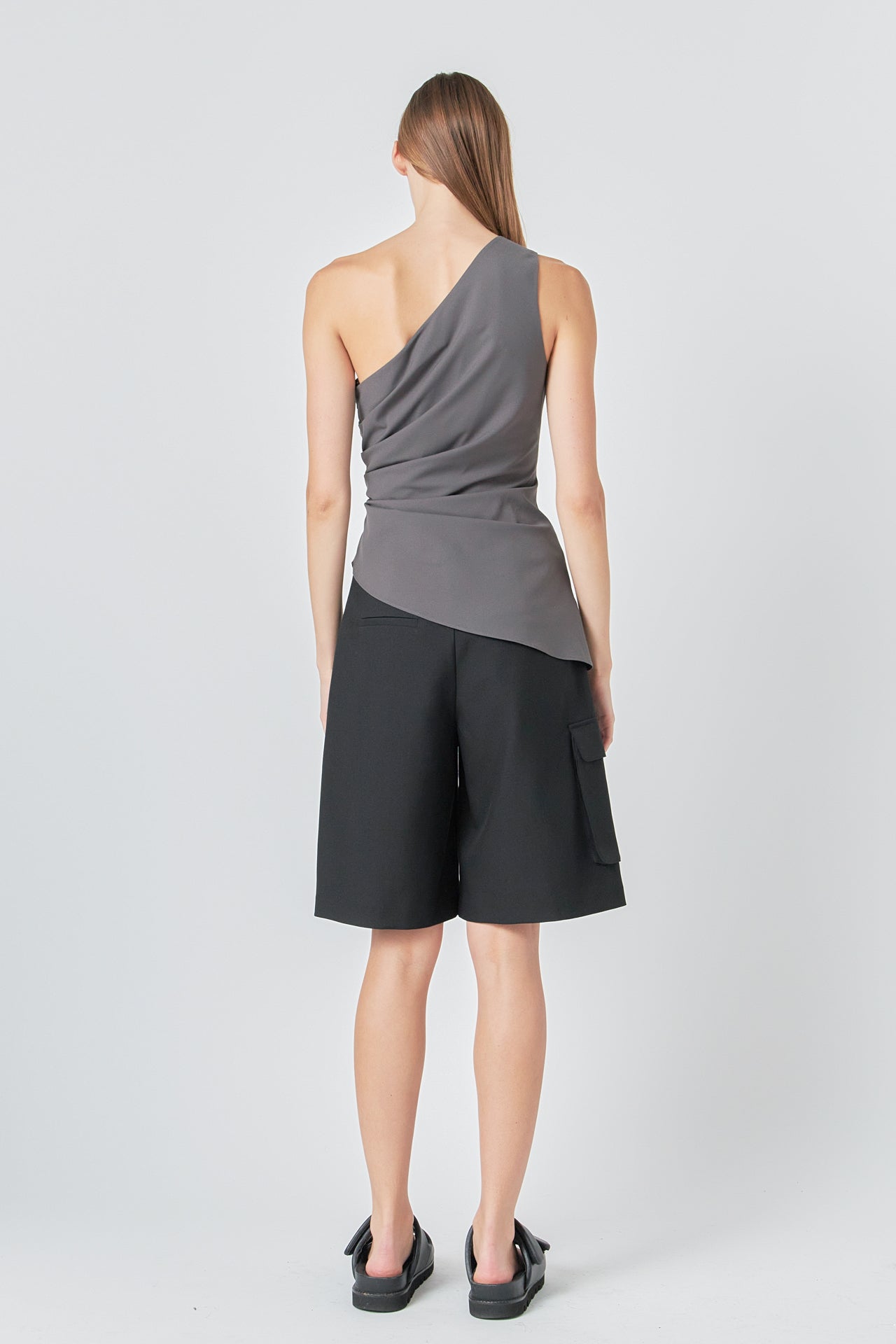 One Shoulder Ruched Top
