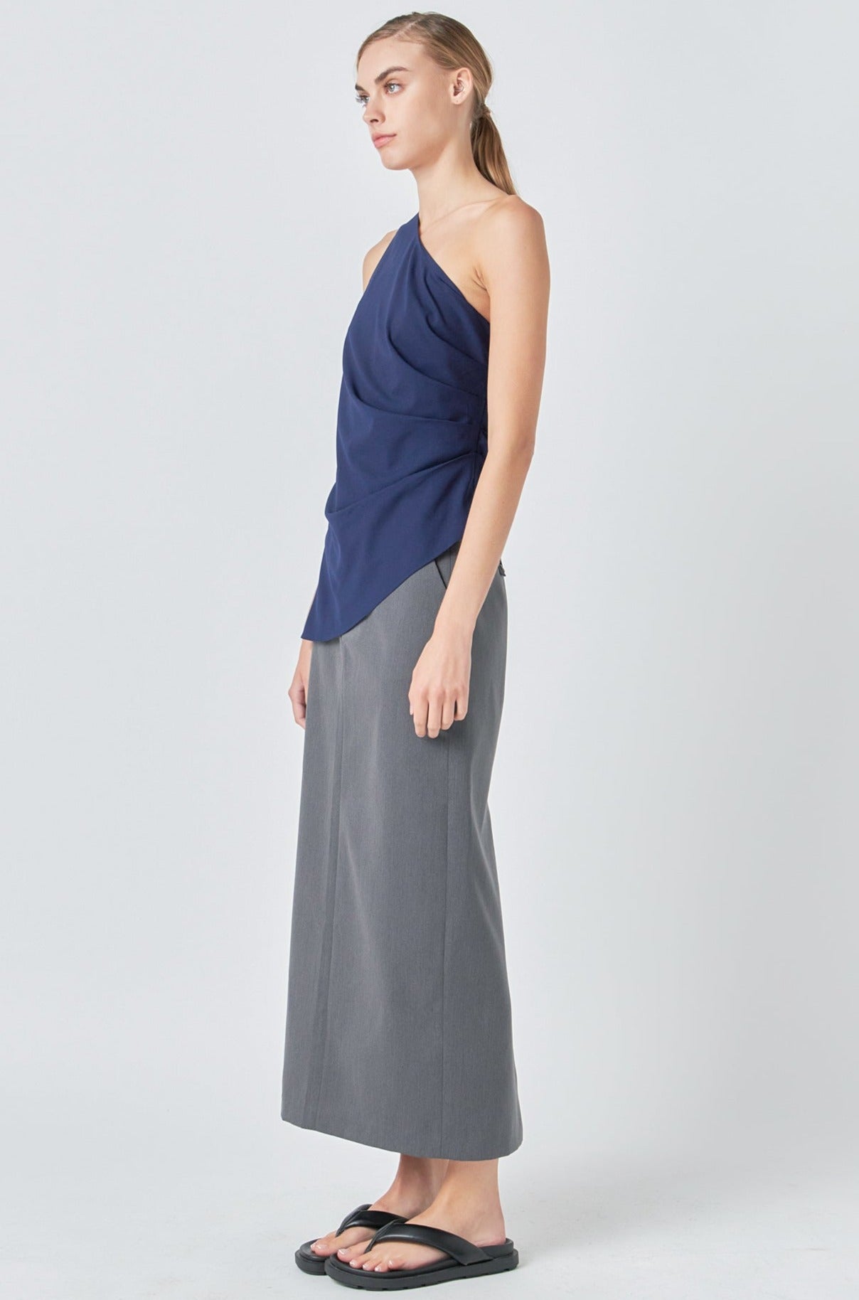 One Shoulder Ruched Top