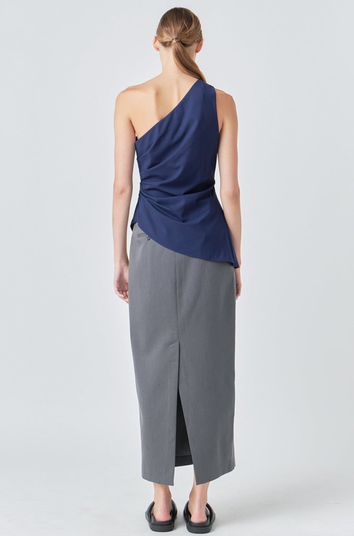 One Shoulder Ruched Top