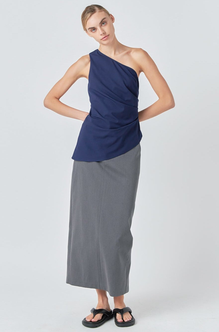 One Shoulder Ruched Top