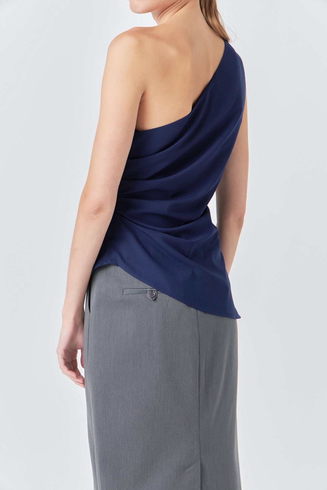 One Shoulder Ruched Top