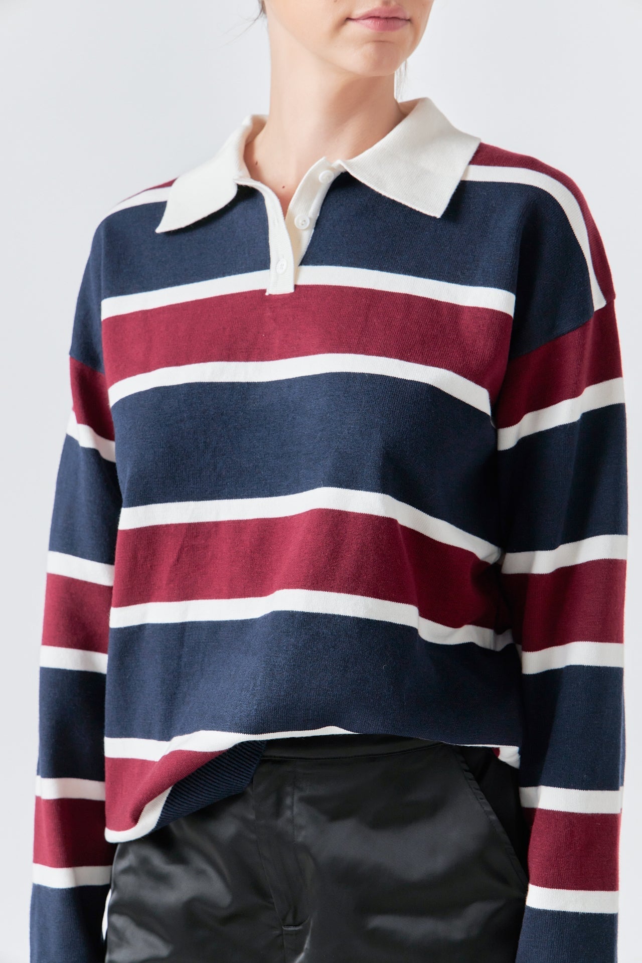 Striped Polo Knit Shirt