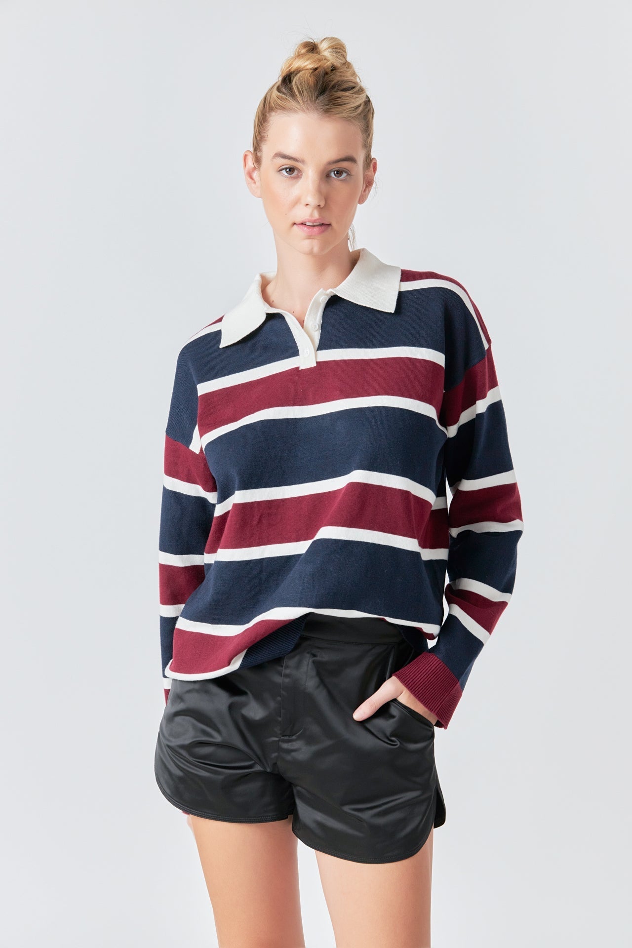 Striped Polo Knit Shirt