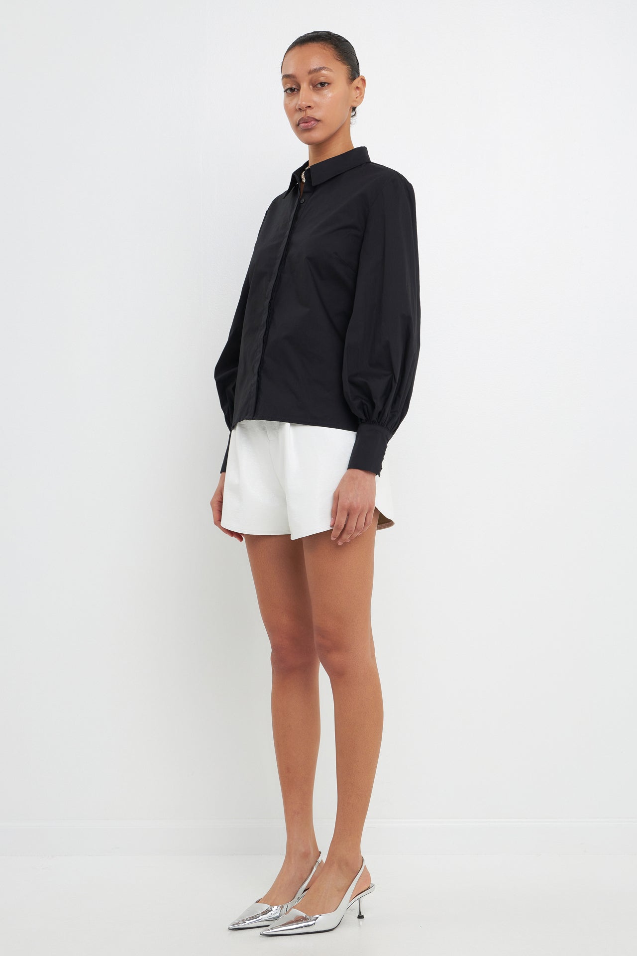 GREY LAB-Backless Long Sleeve Shirt-SHIRTS & BLOUSES available at Objectrare