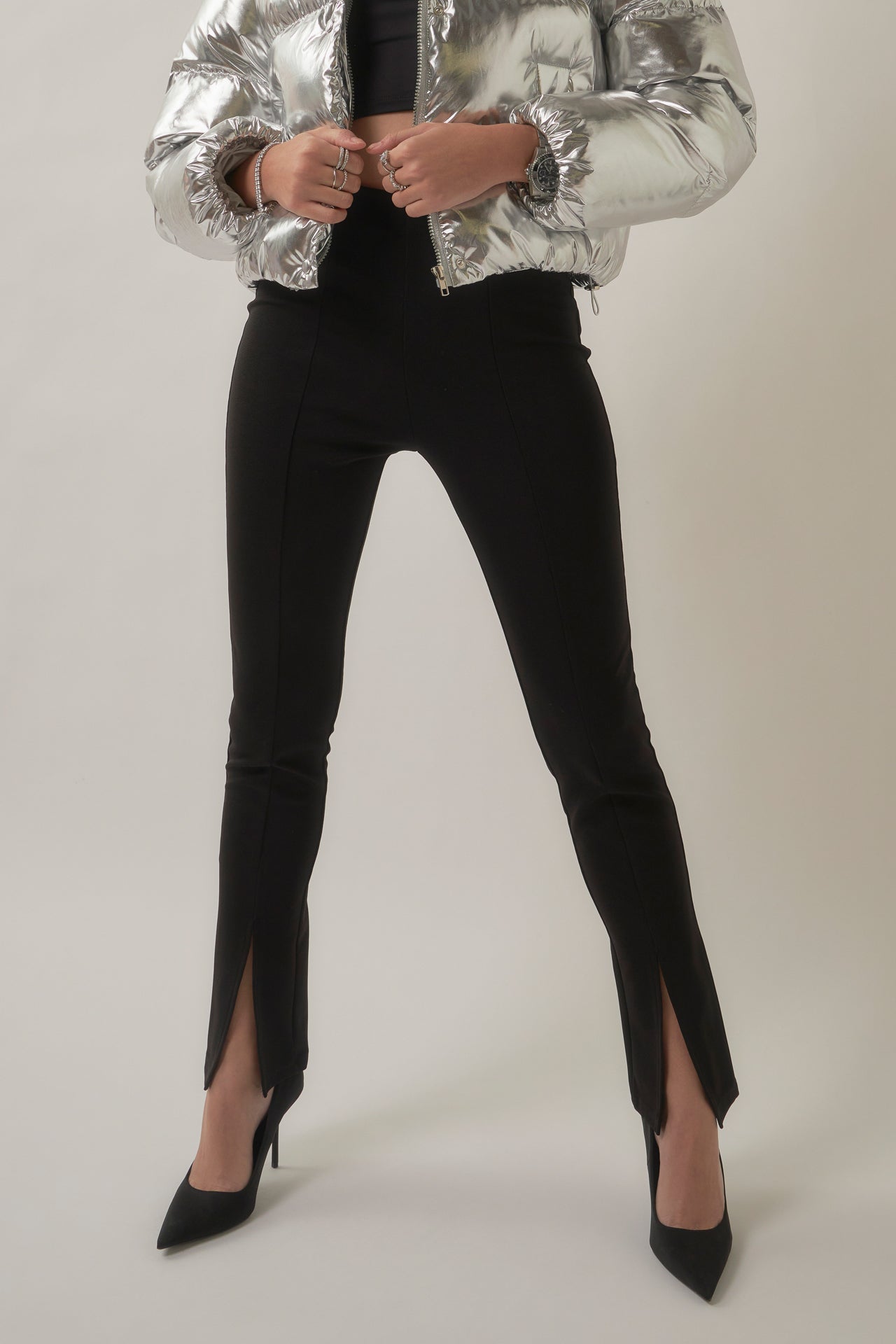 GREY LAB-Front Slit Flares-PANTS available at Objectrare