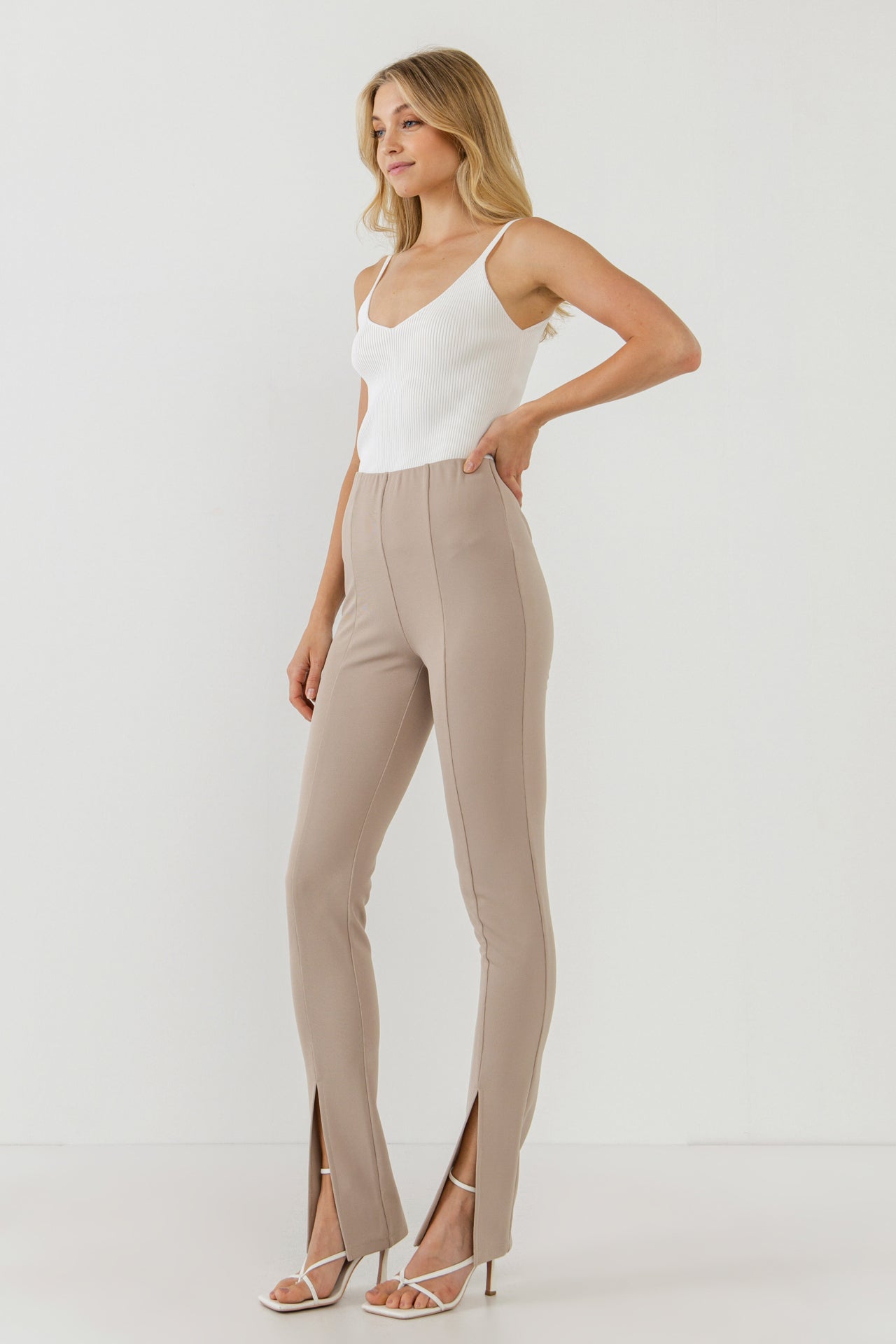 GREY LAB-Front Slit Flares-PANTS available at Objectrare