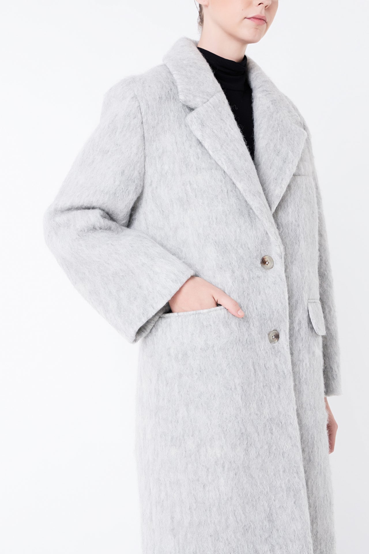 Oversized Single-breasted Long Coat