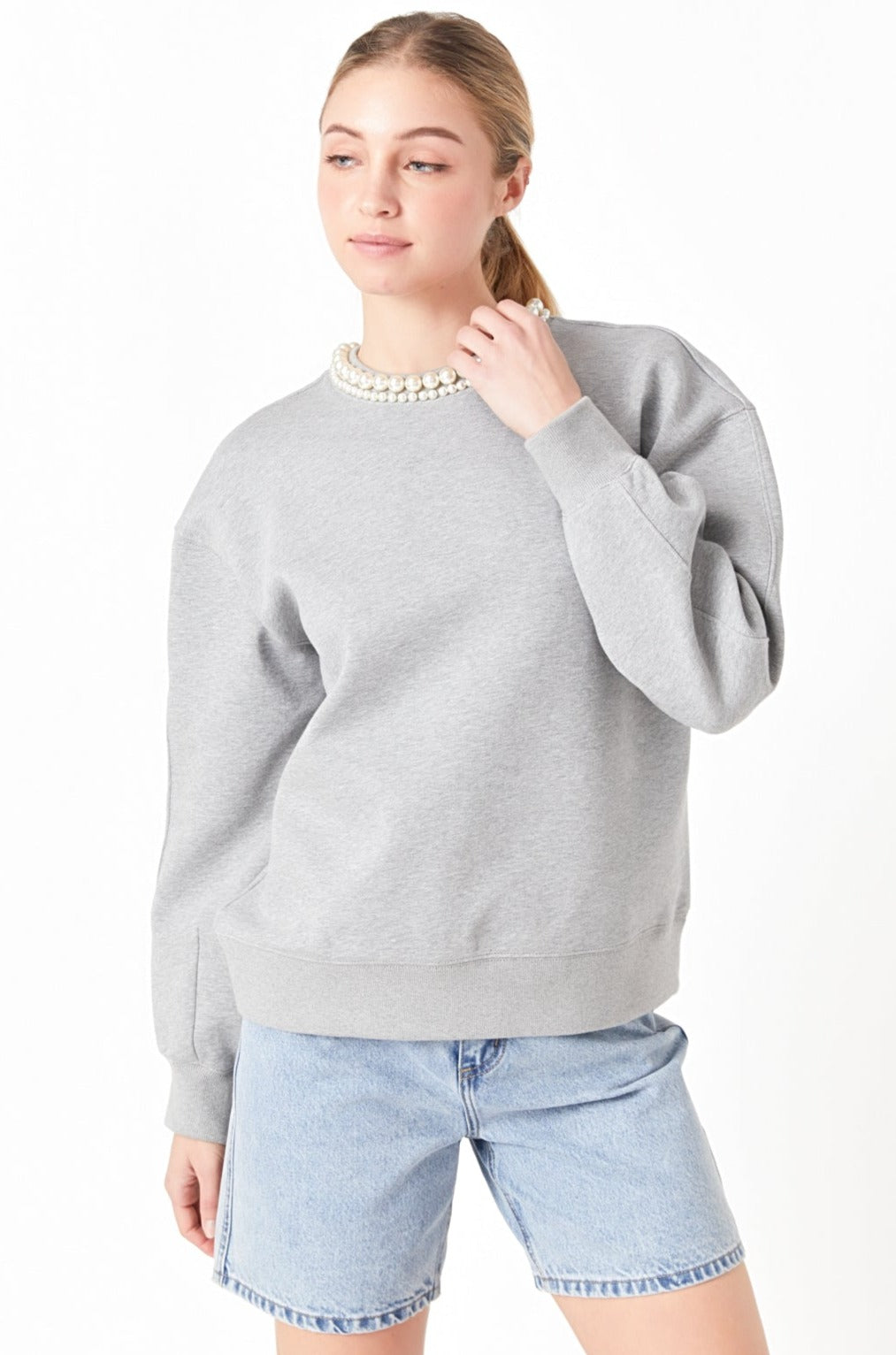 Threaded Pear Anika Colorblock Bracelet Sleeve Sweater