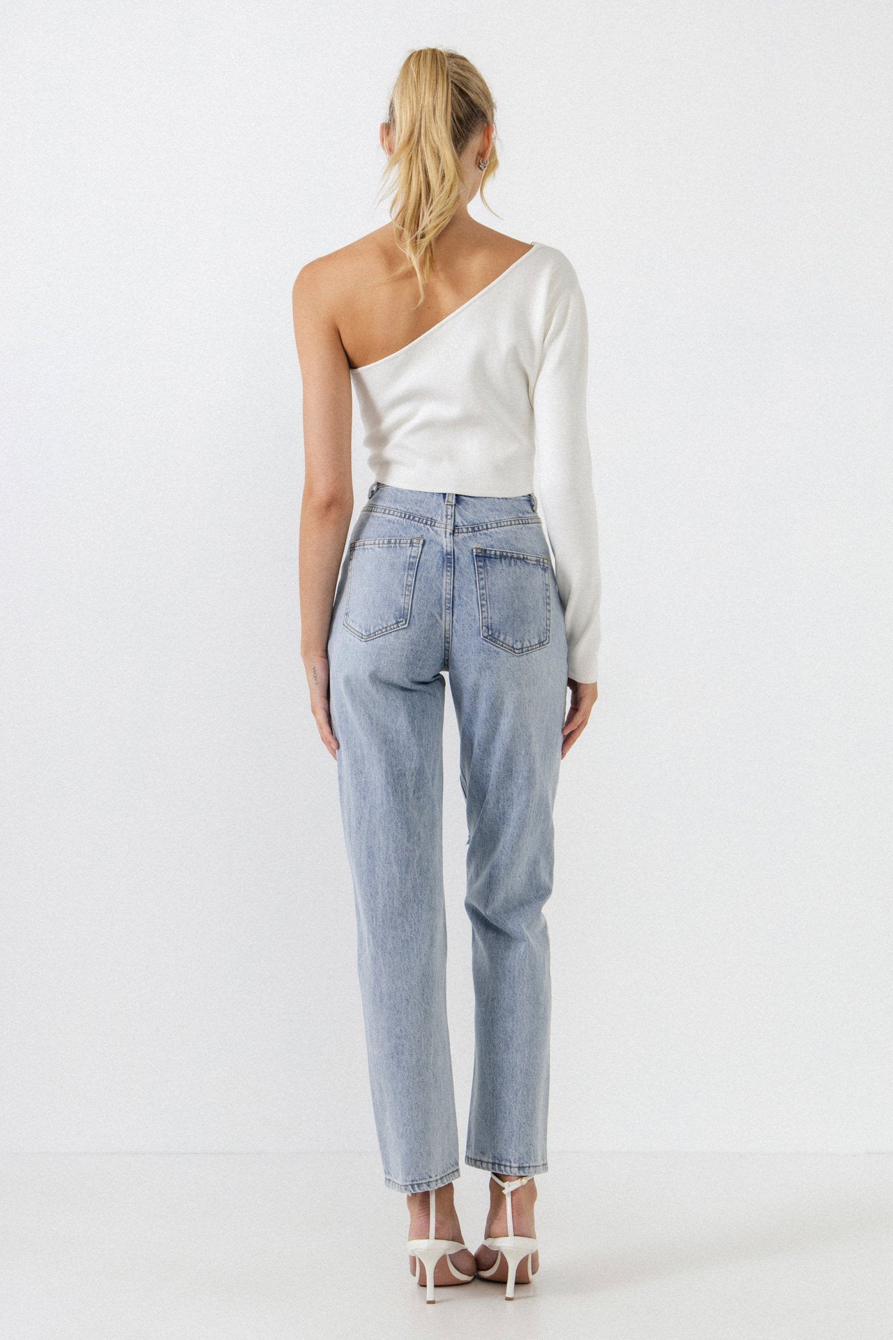 GREY LAB-Asymmetric Wrap Jeans-JEANS available at Objectrare