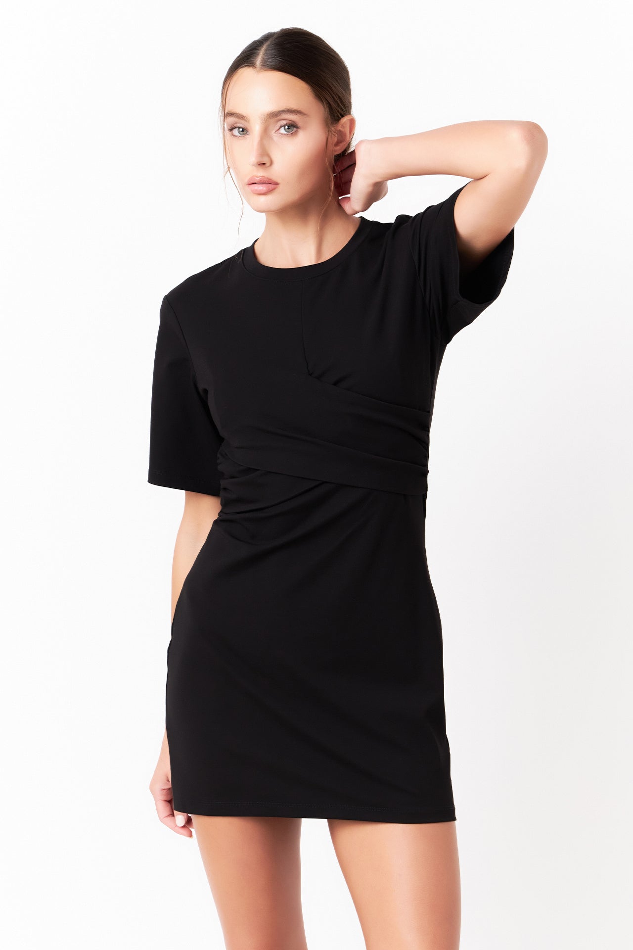 Twist Detail Knit Mini Dress