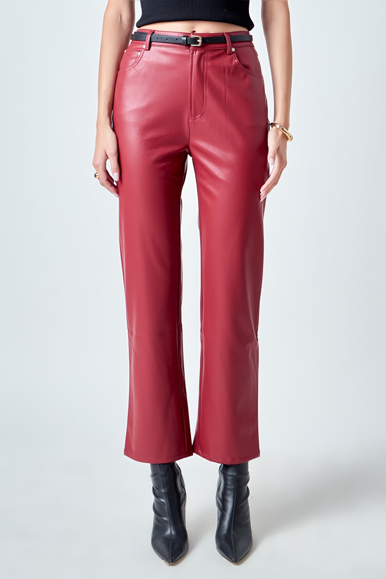 High-Waisted Faux Leather Pants