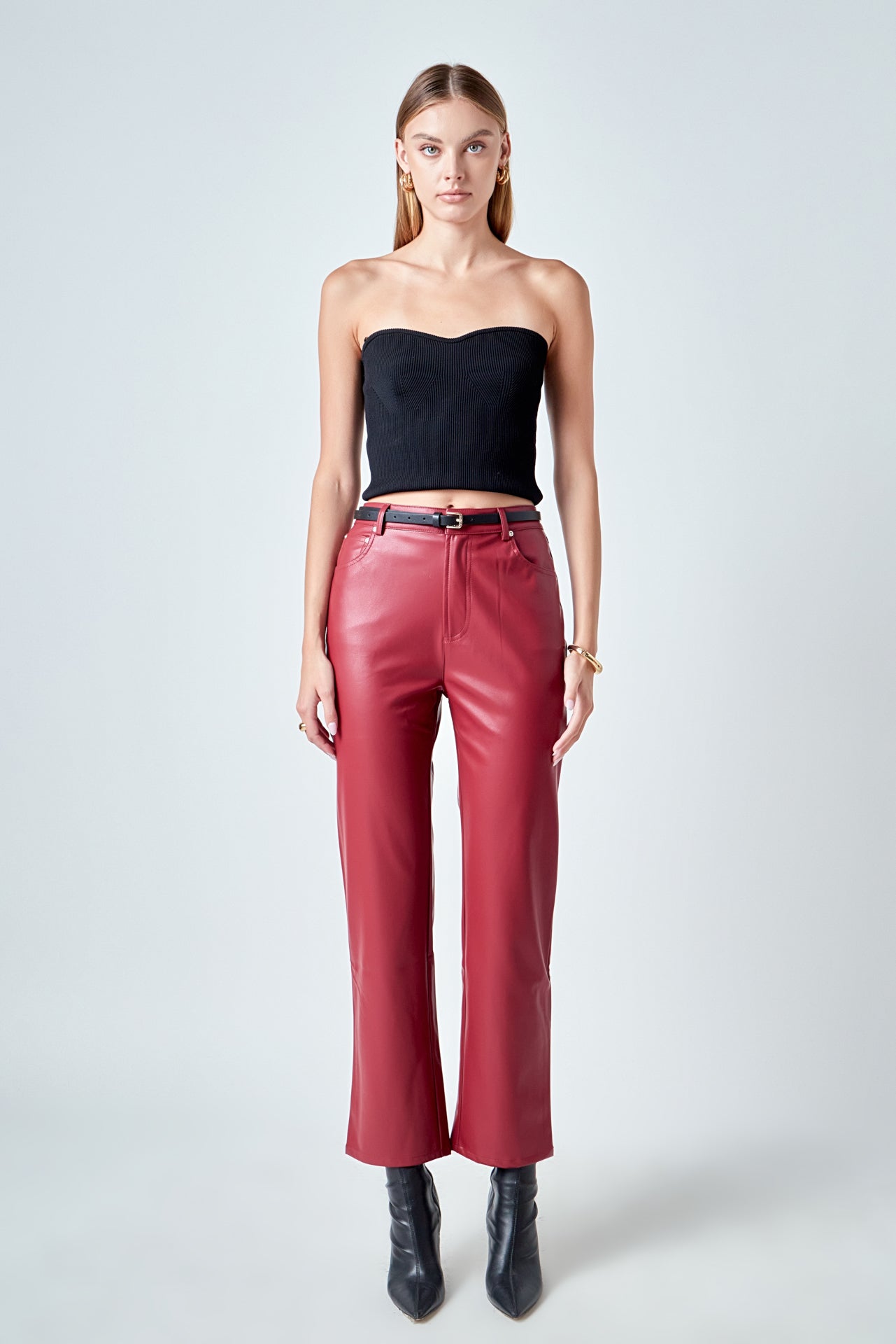 High-Waisted Faux Leather Pants