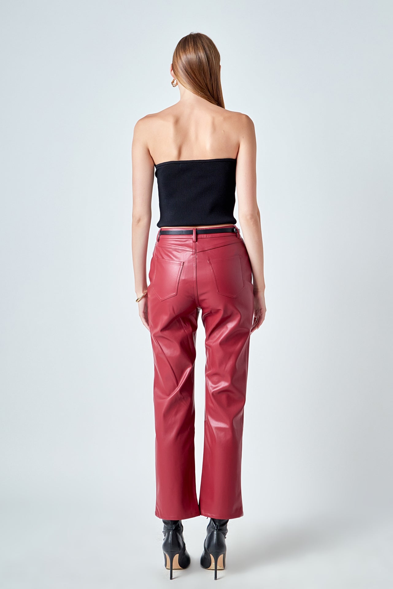 High-Waisted Faux Leather Pants