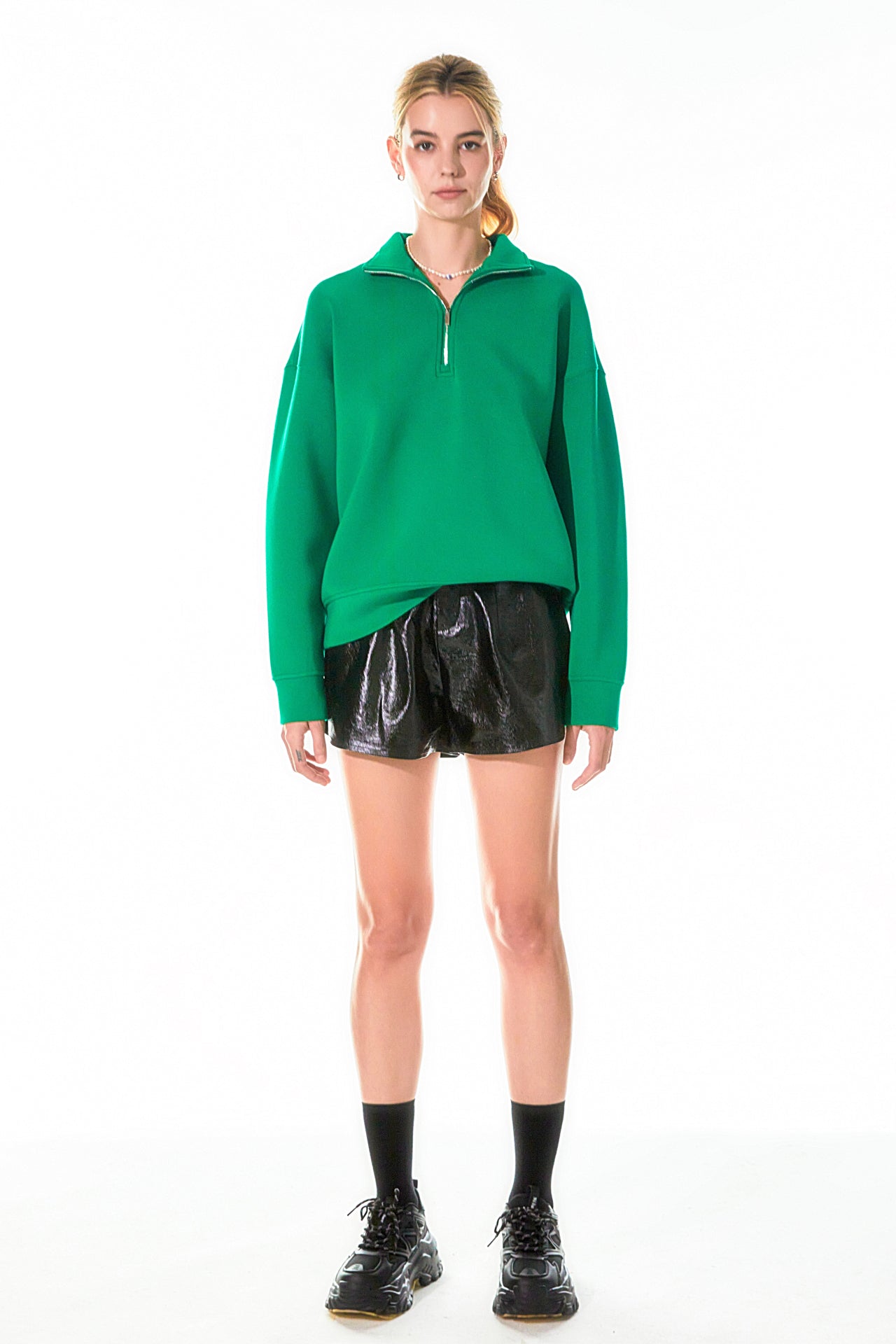 High-Waisted Faux Leather Shorts
