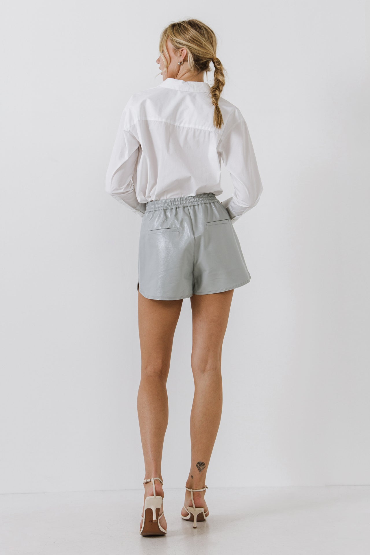 High-Waisted Faux Leather Shorts