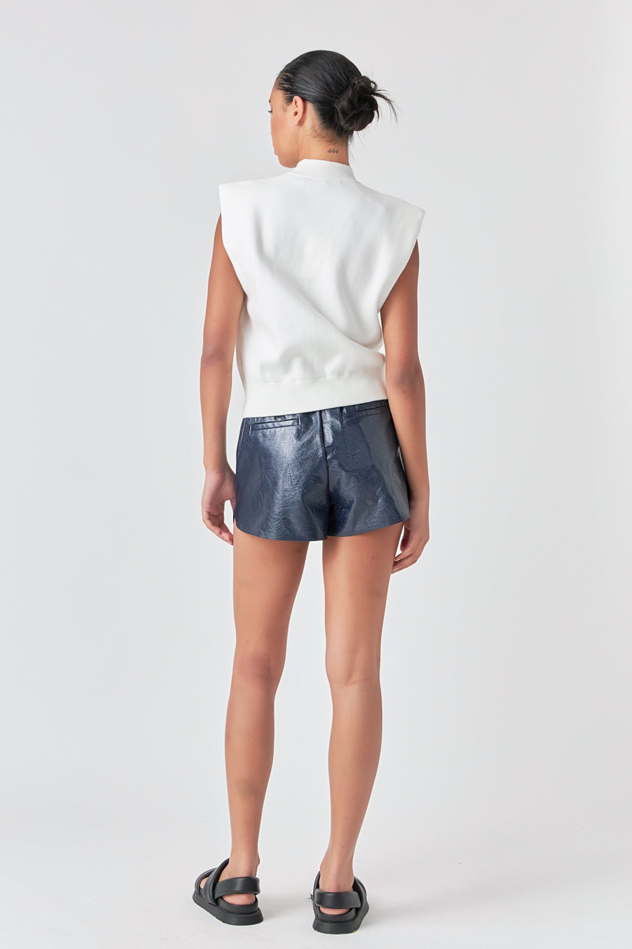 High-Waisted Faux Leather Shorts