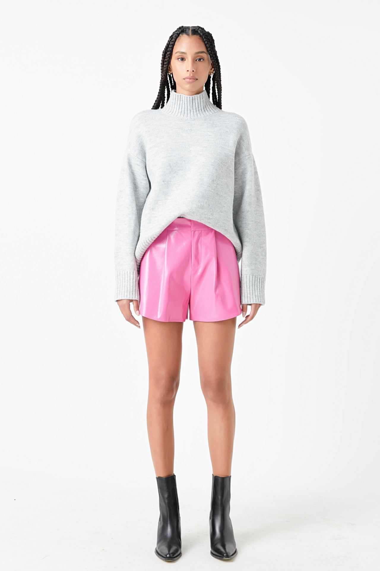 High-Waisted Faux Leather Shorts