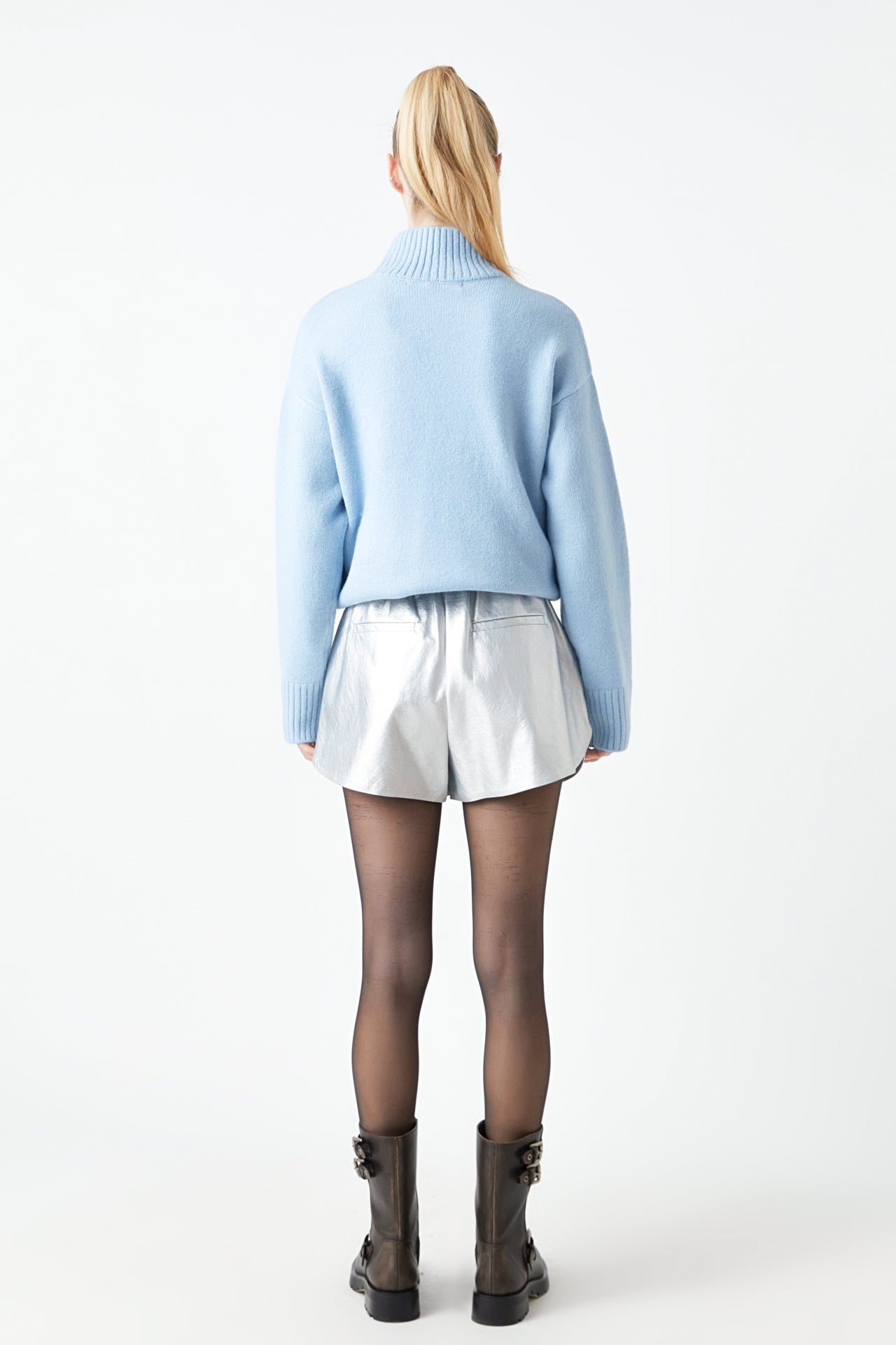 High-Waisted Faux Leather Shorts