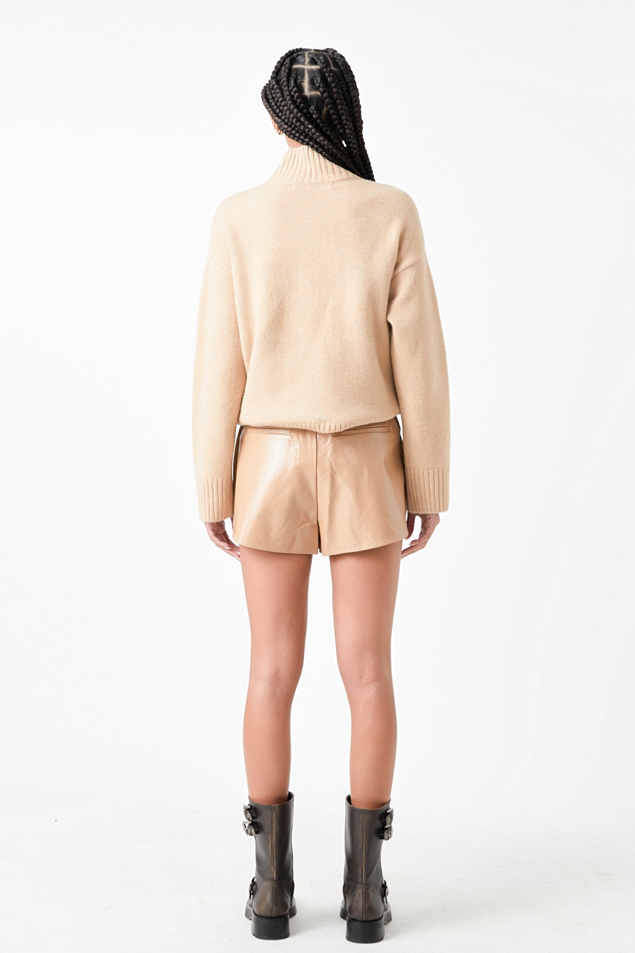 High-Waisted Faux Leather Shorts