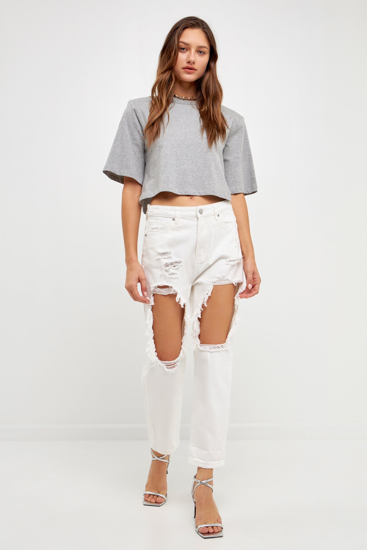 GREY LAB-Distressed Jeans-JEANS available at Objectrare