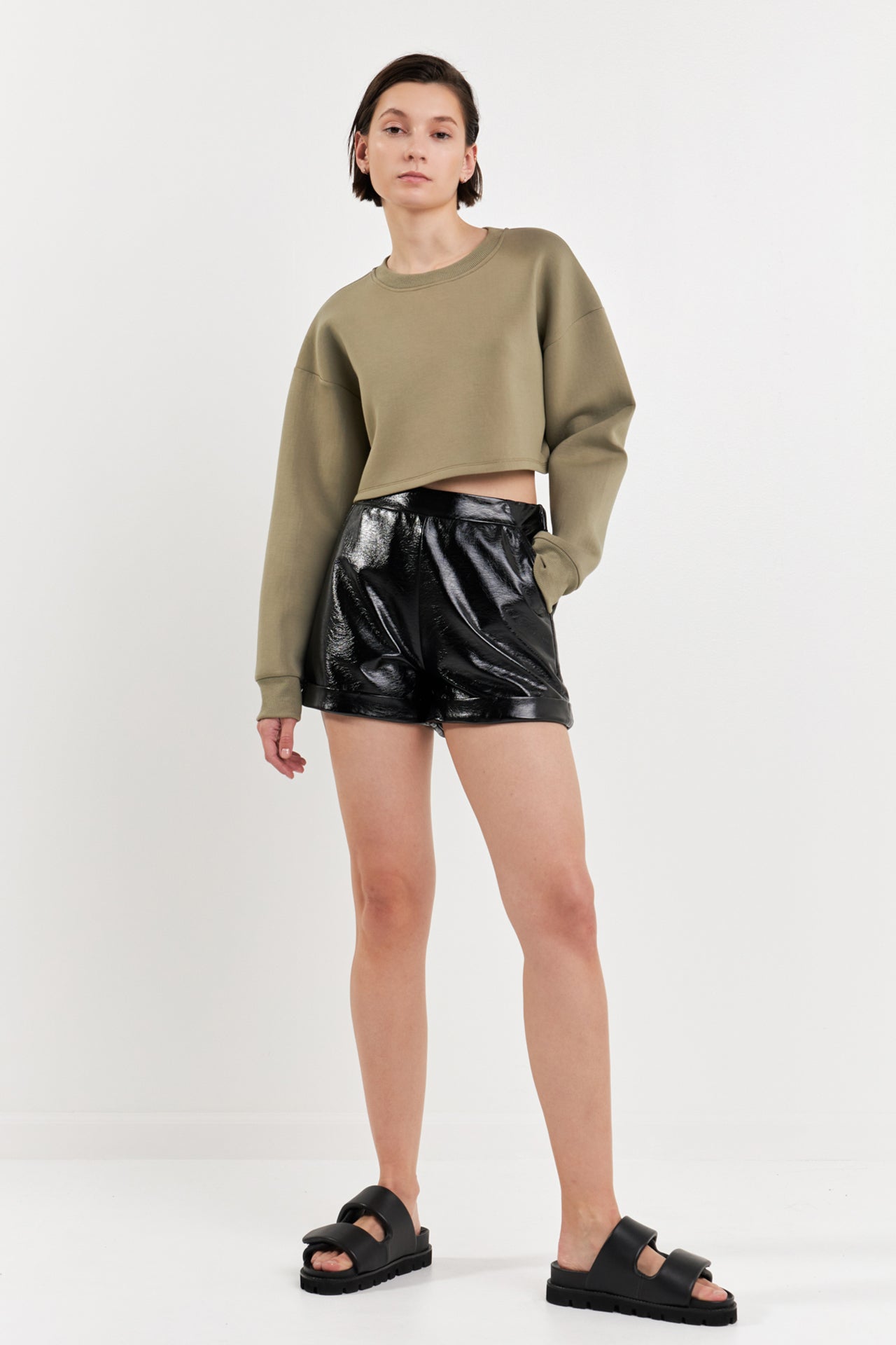 Shiny PU Shorts