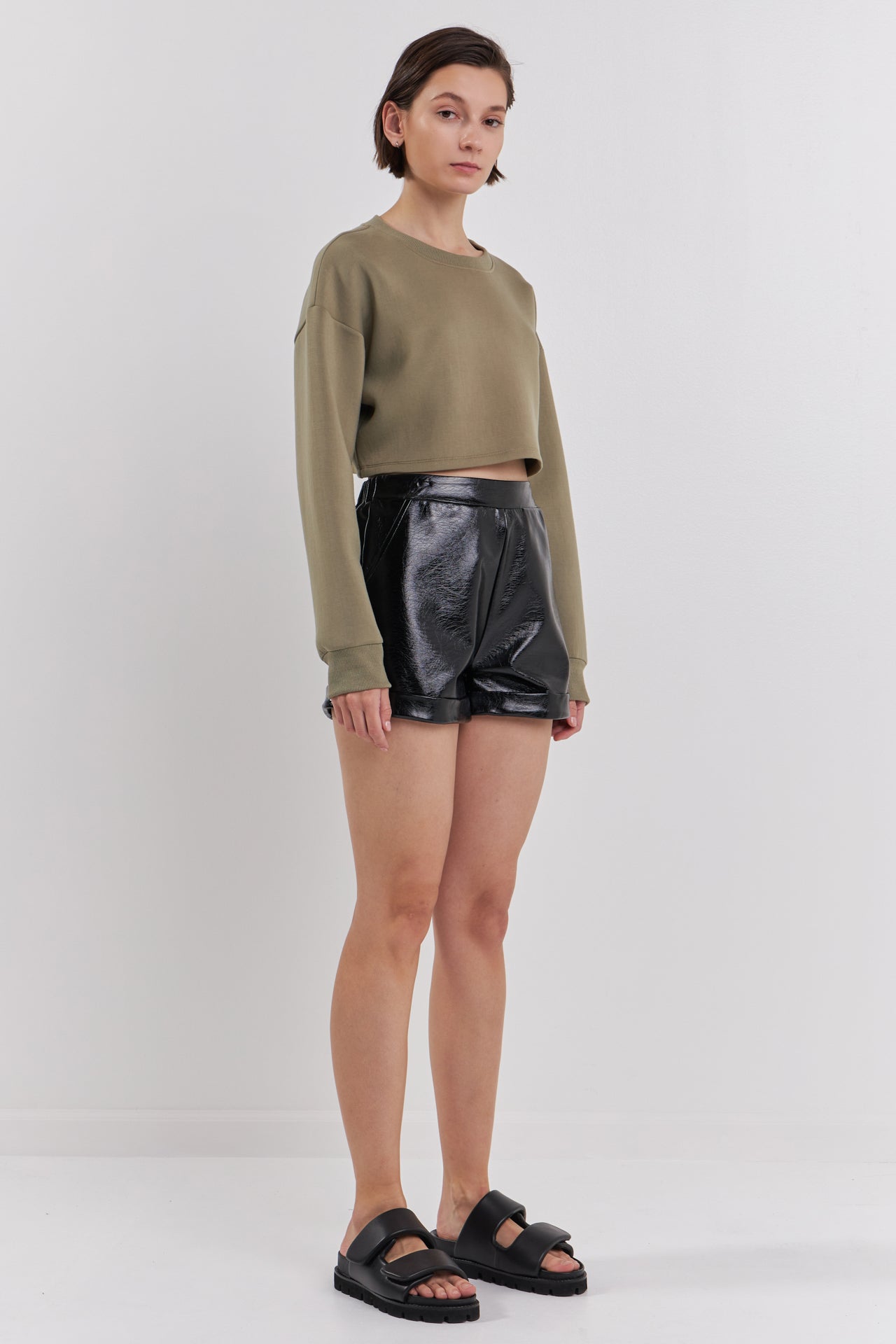 Shiny PU Shorts