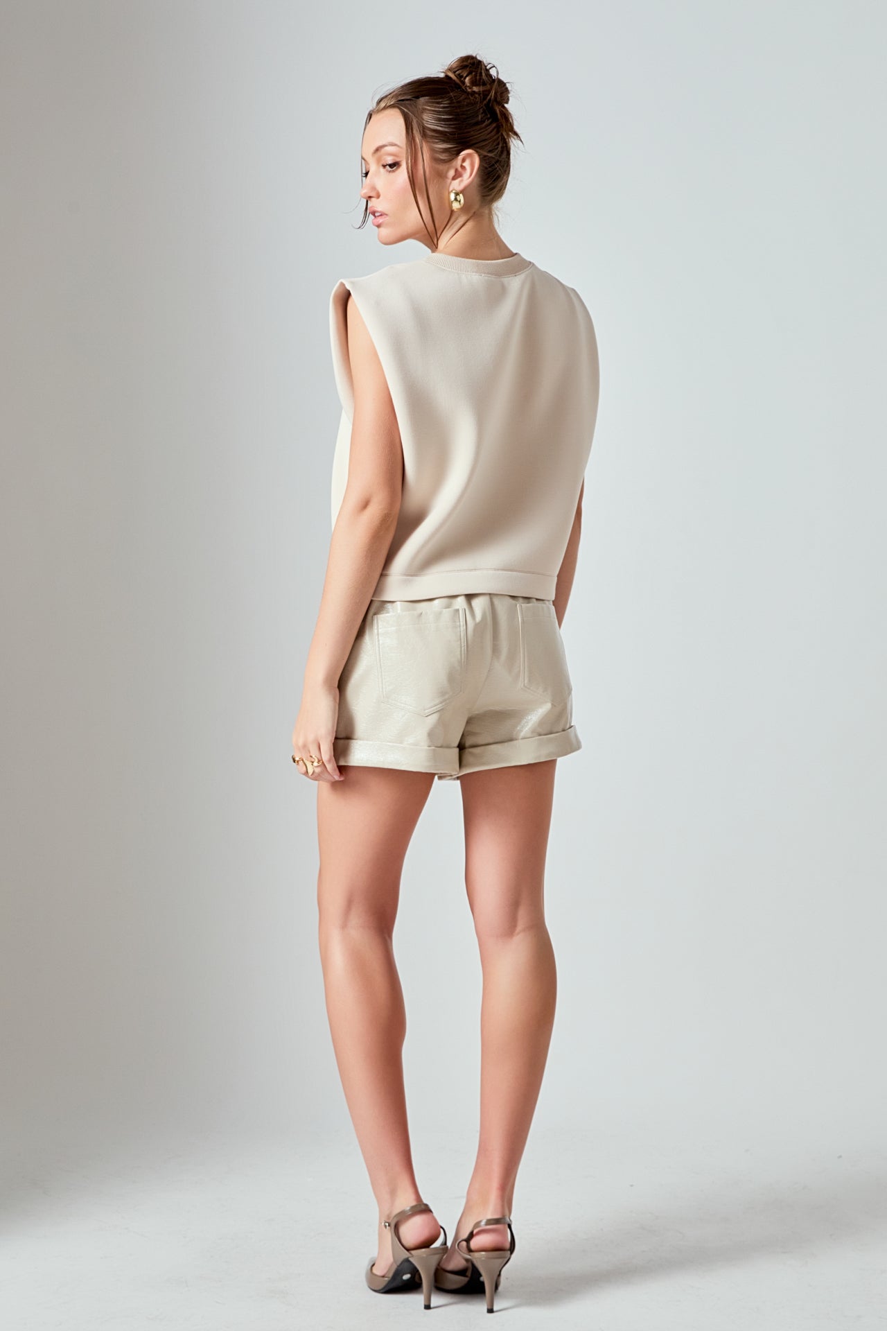 Shiny PU Shorts